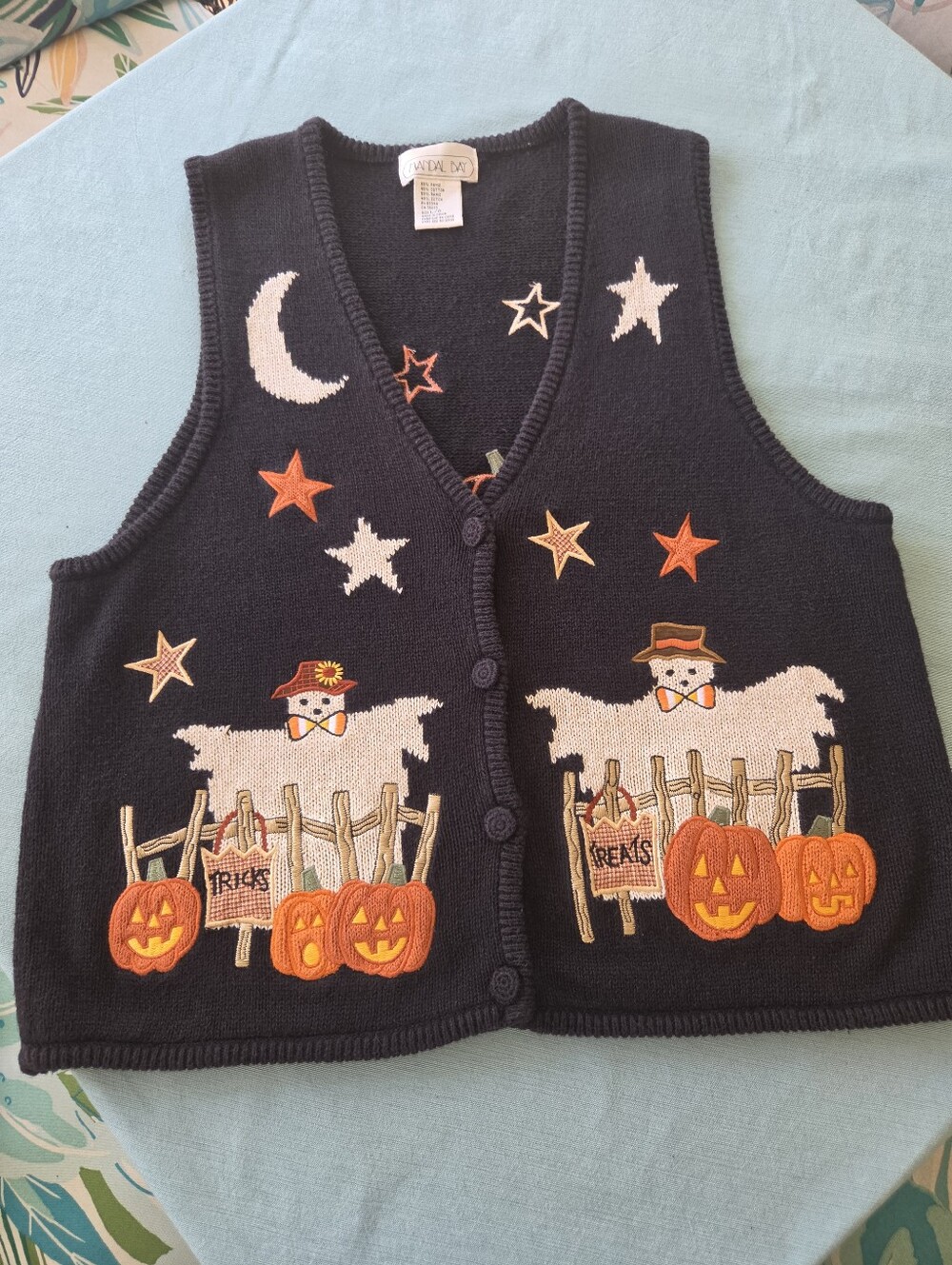 Mandal Bay Vgt Halloween Vest with Pumpkins & Ghosts. Sz M